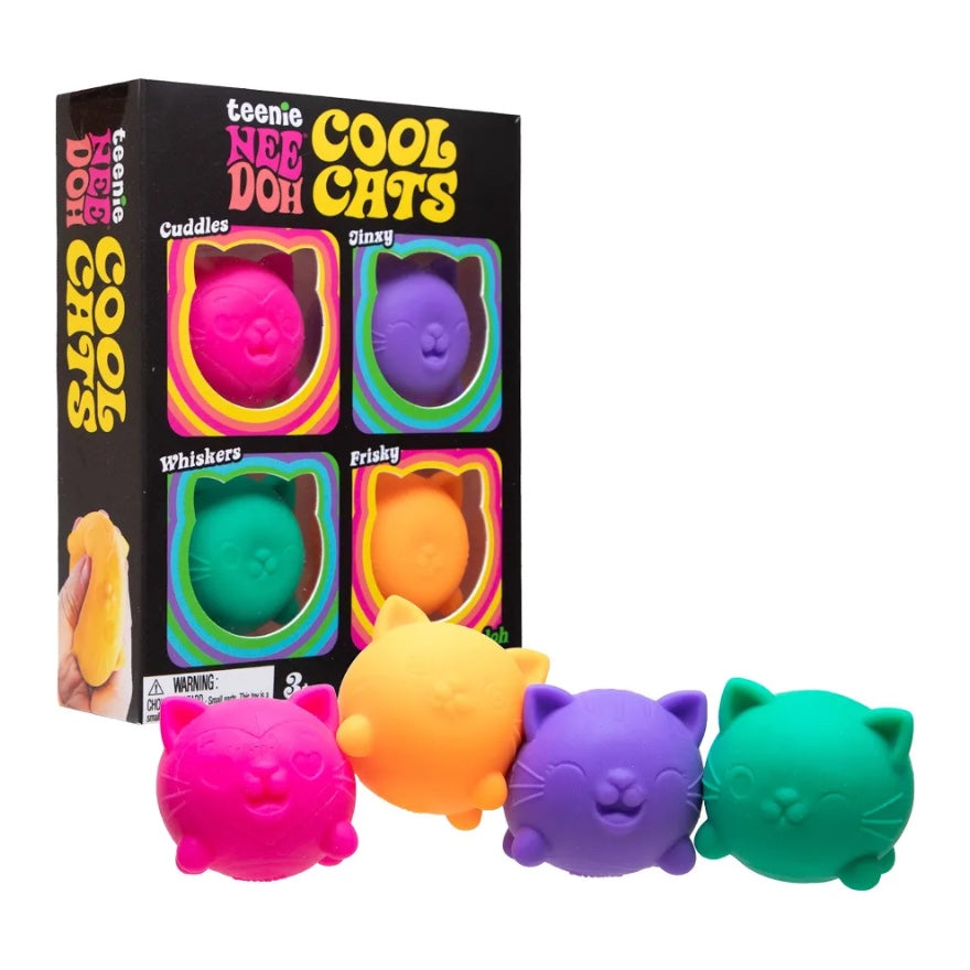 Nee Doh: Teenie - Cool Cats (4 Pack) - 100% Authentic